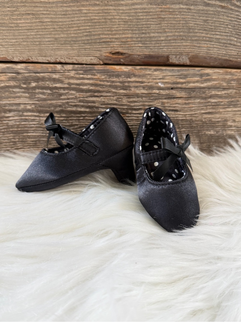 JOYE | Black Satin Baby Heels